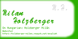 milan holzberger business card